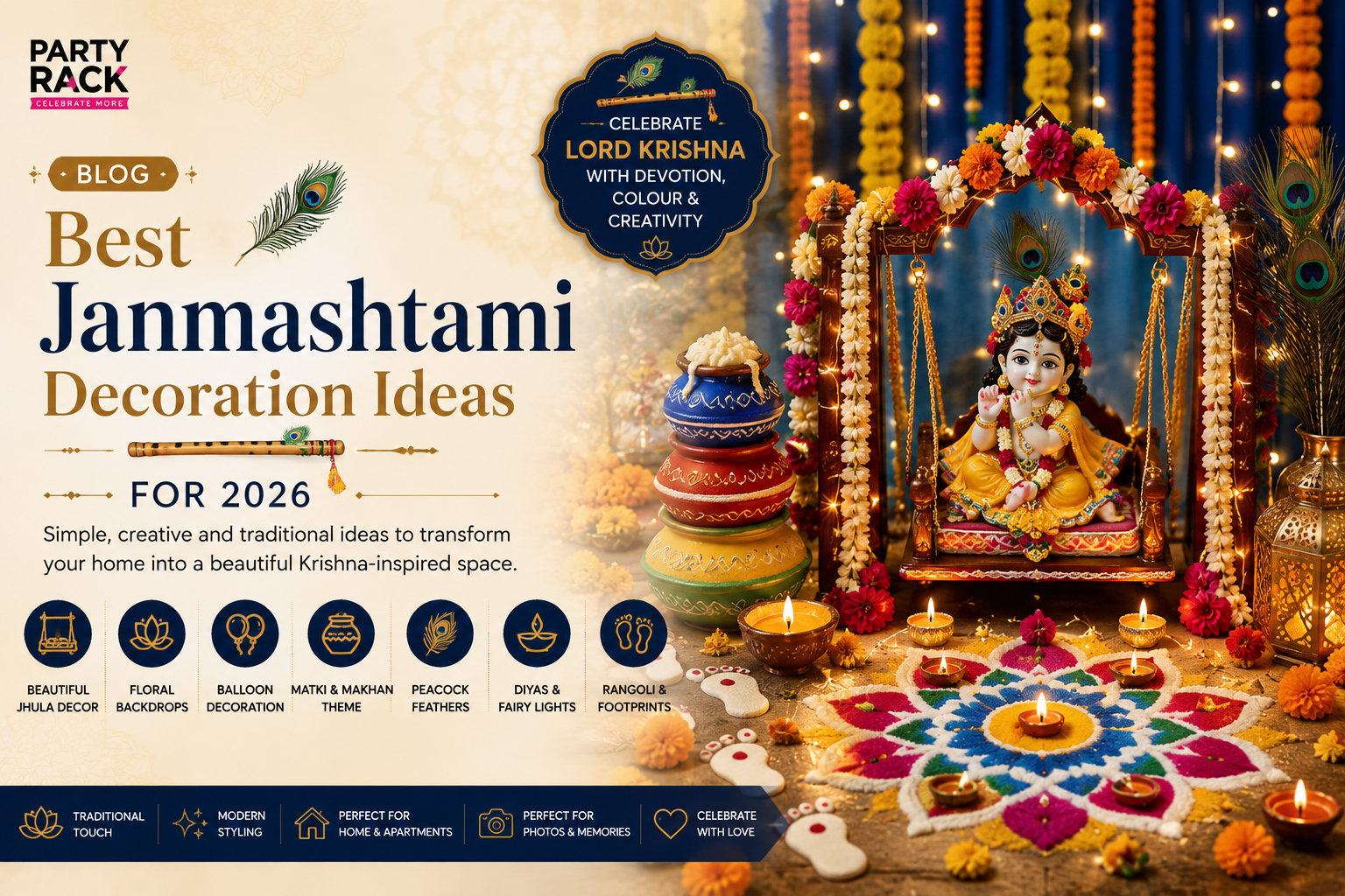Janmashtami decoration ideas for home 2026