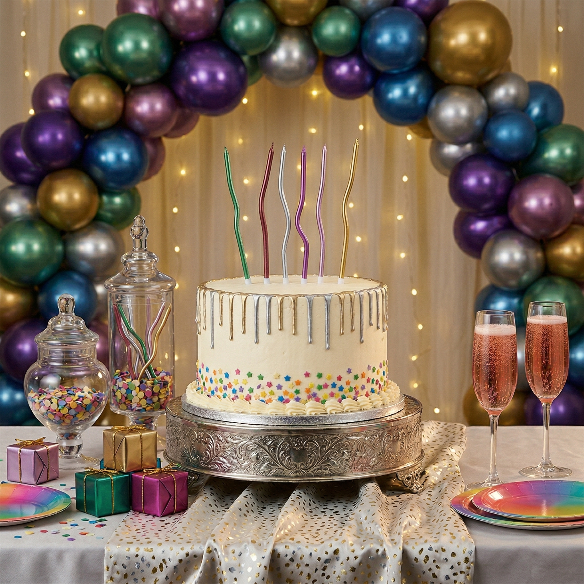 Different types of birthday candles for cake decoration