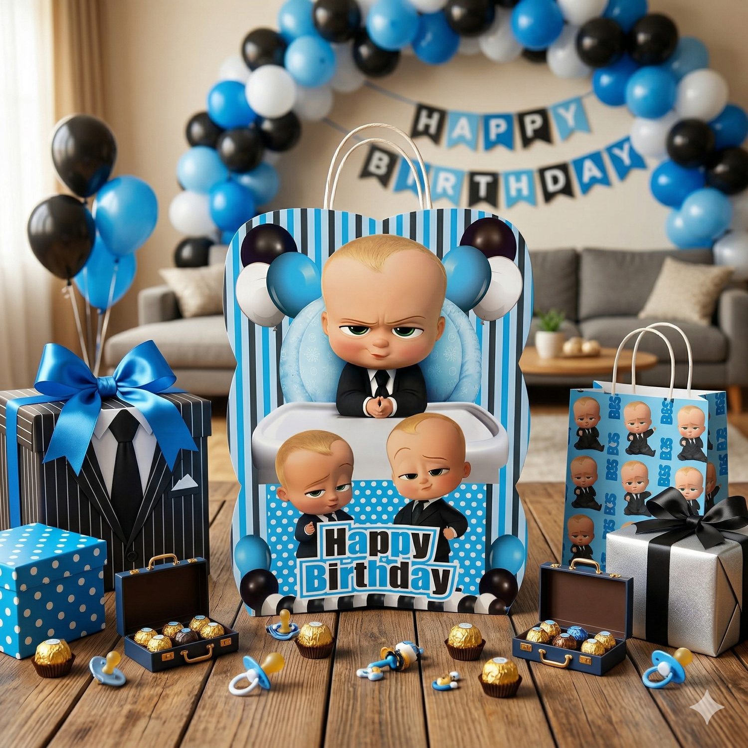 Trending kids birthday decoration theme with colorful birthday balloons and foil balloon backdrop