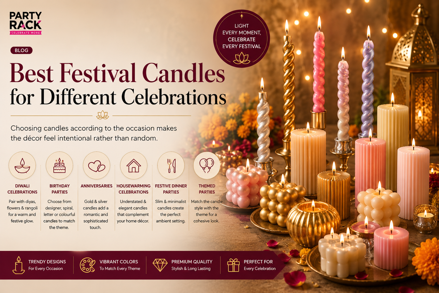 Modern festival candles 2026 trends and styles