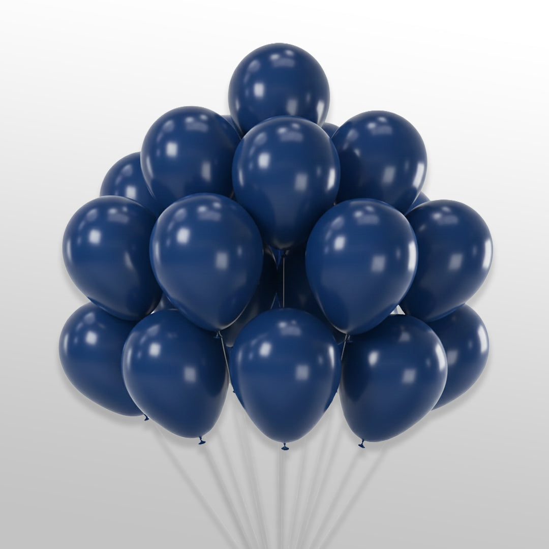 50 Pcs Dark Blue Balloons Latex Party Round Balloon for Decorations