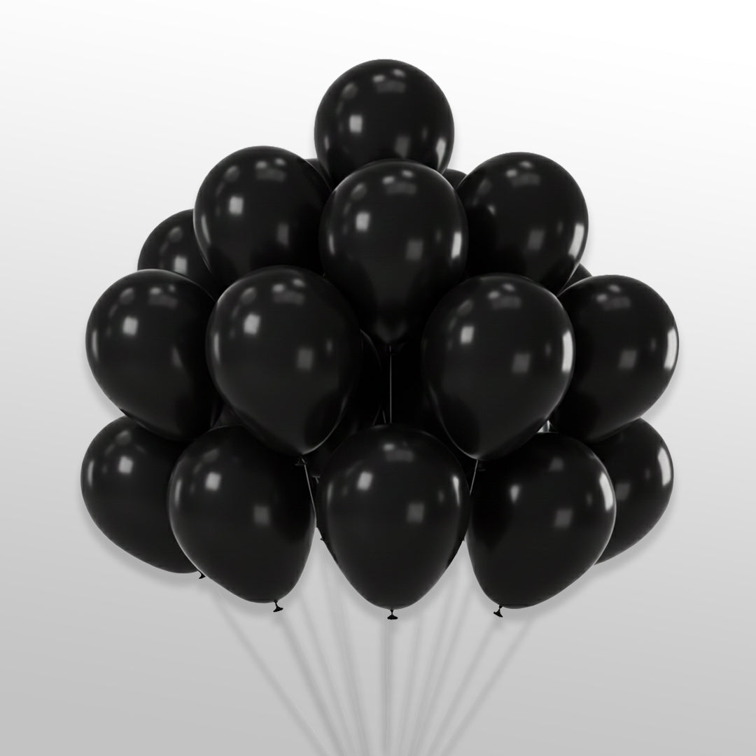 50 Pcs Black Balloons Latex Party Round Balloon for Decorations