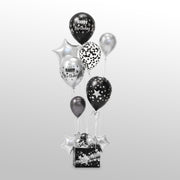 Surprise happy birthday silver helium balloon accessories combo for birthday decoration