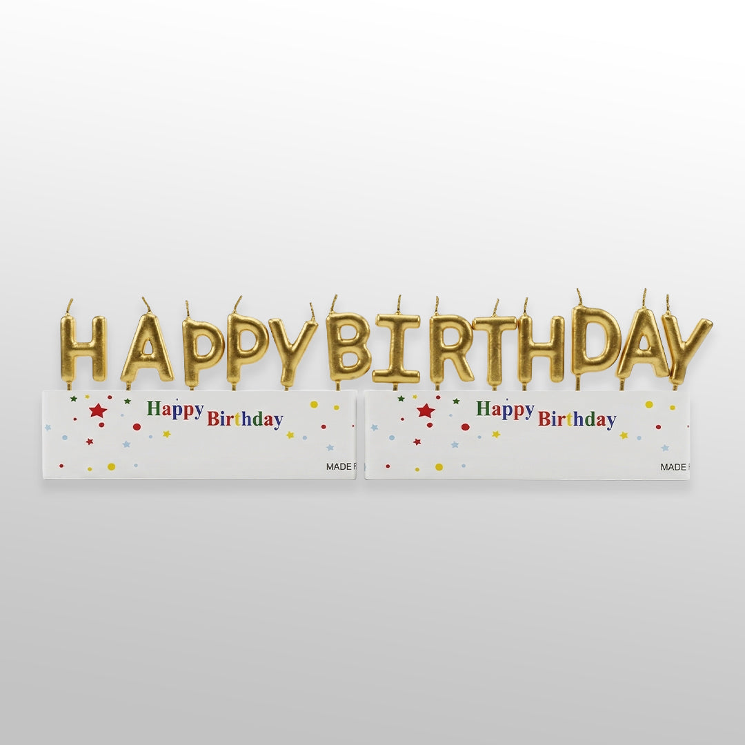 Golden Happy Birthday Cake Topper