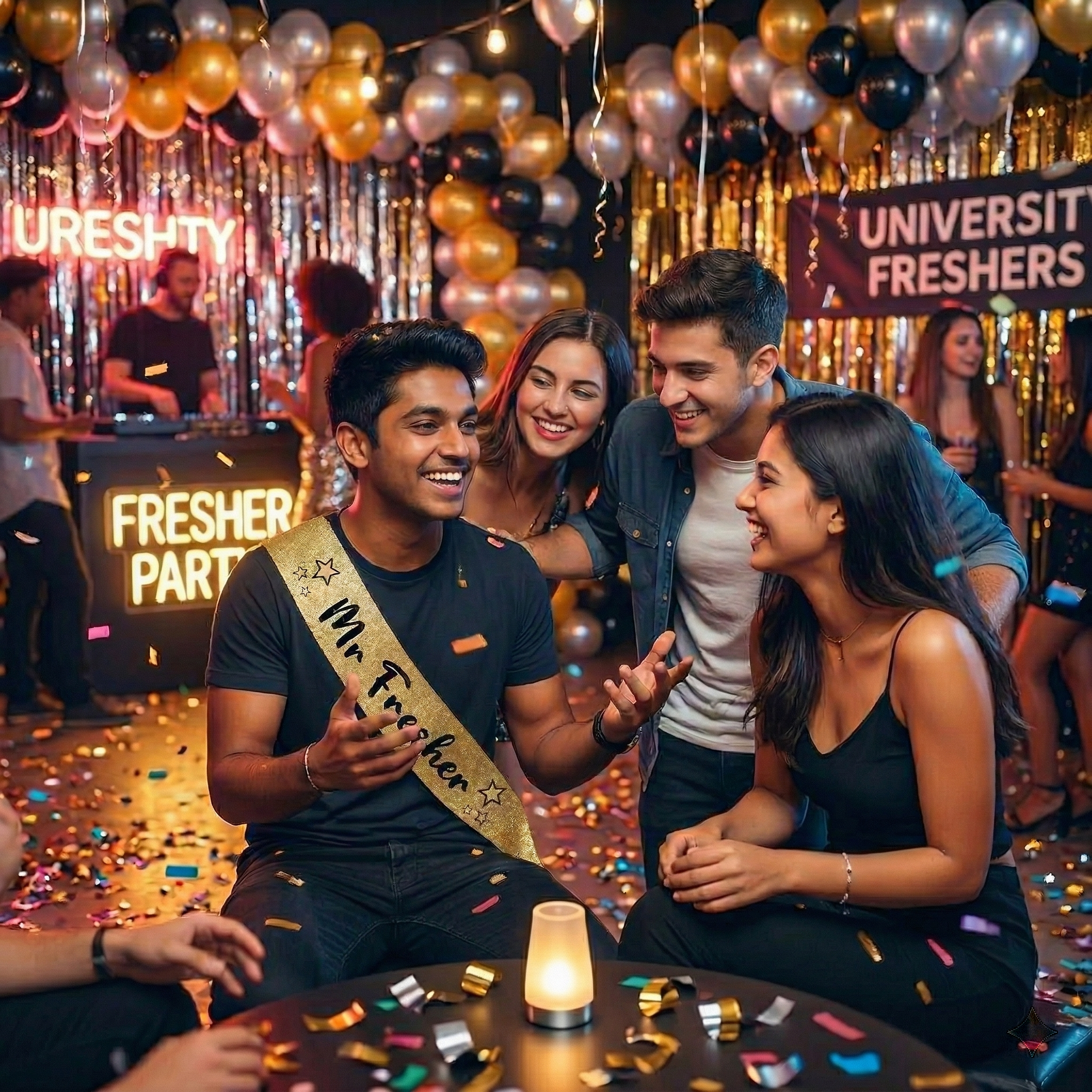 Gold Glitter Mr Fresher Sash for Party
Sparkly Mr Fresher Title Sash