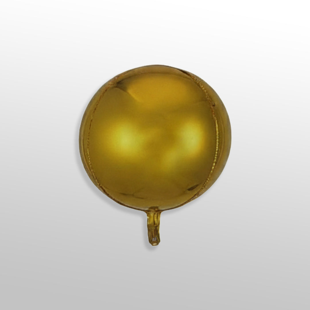 Golden 3D & 4D Orbz Shaped Foil Balloon
