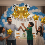 5PCS Championship Trophy and Soccer Foil Balloons