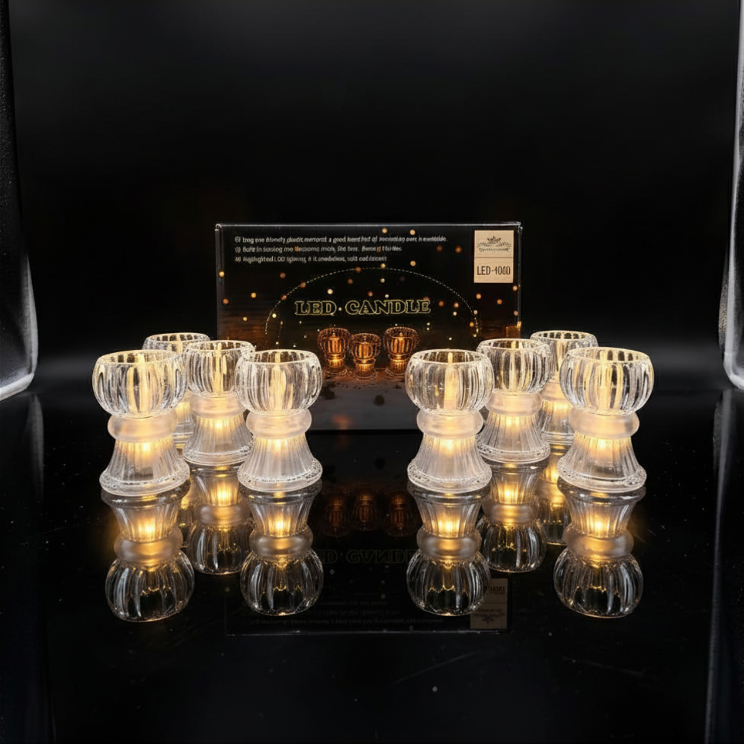LED Crystal Effect Candle 12 Pcs / Crystal LED Candle / Flameless Smokeless Decorative Table Lamp Candle for Home & Festive Decor