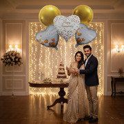 5 PC Happy Anniversary Balloon Bouquet (Gold Balloon)