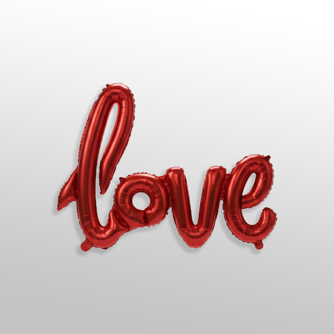 Red Cursive Love Foil Balloon