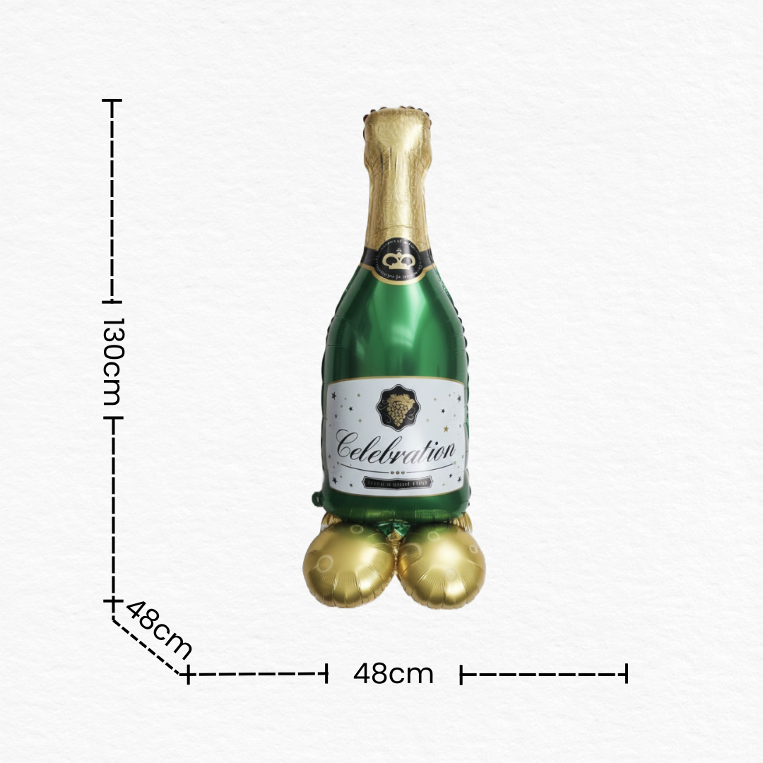 Large 3D Champagne Bottle Standing Foil Balloon (18th, 21st, 25th, 50th Birthday & Anniversary)