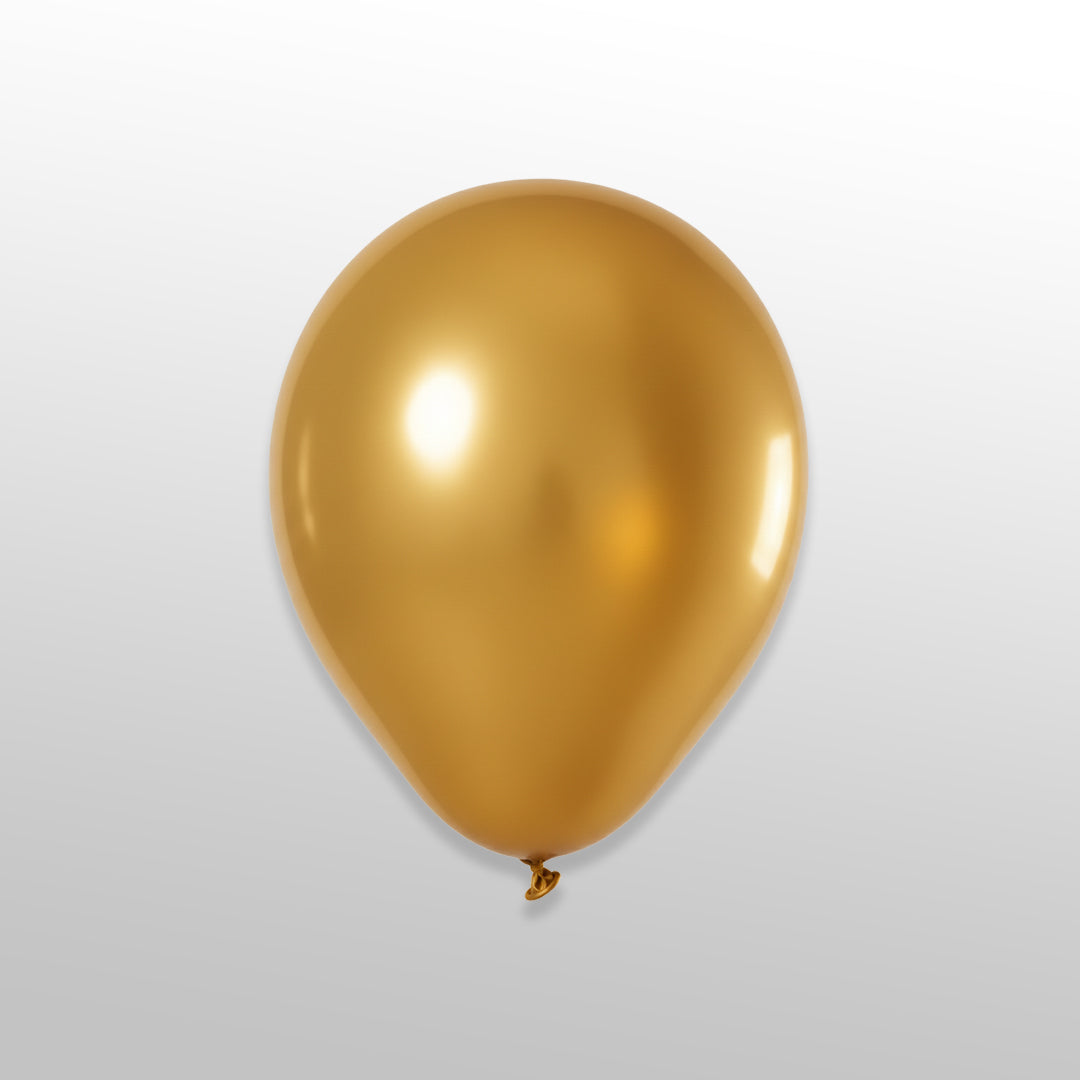 50 Pcs Golden Metallic Latex Balloons/Shiny Party Decoration Kit for Anniversary, Wedding & Birthday