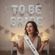 Silver Bride To Be Foil Balloon and Silver Bride to be Sash Set
