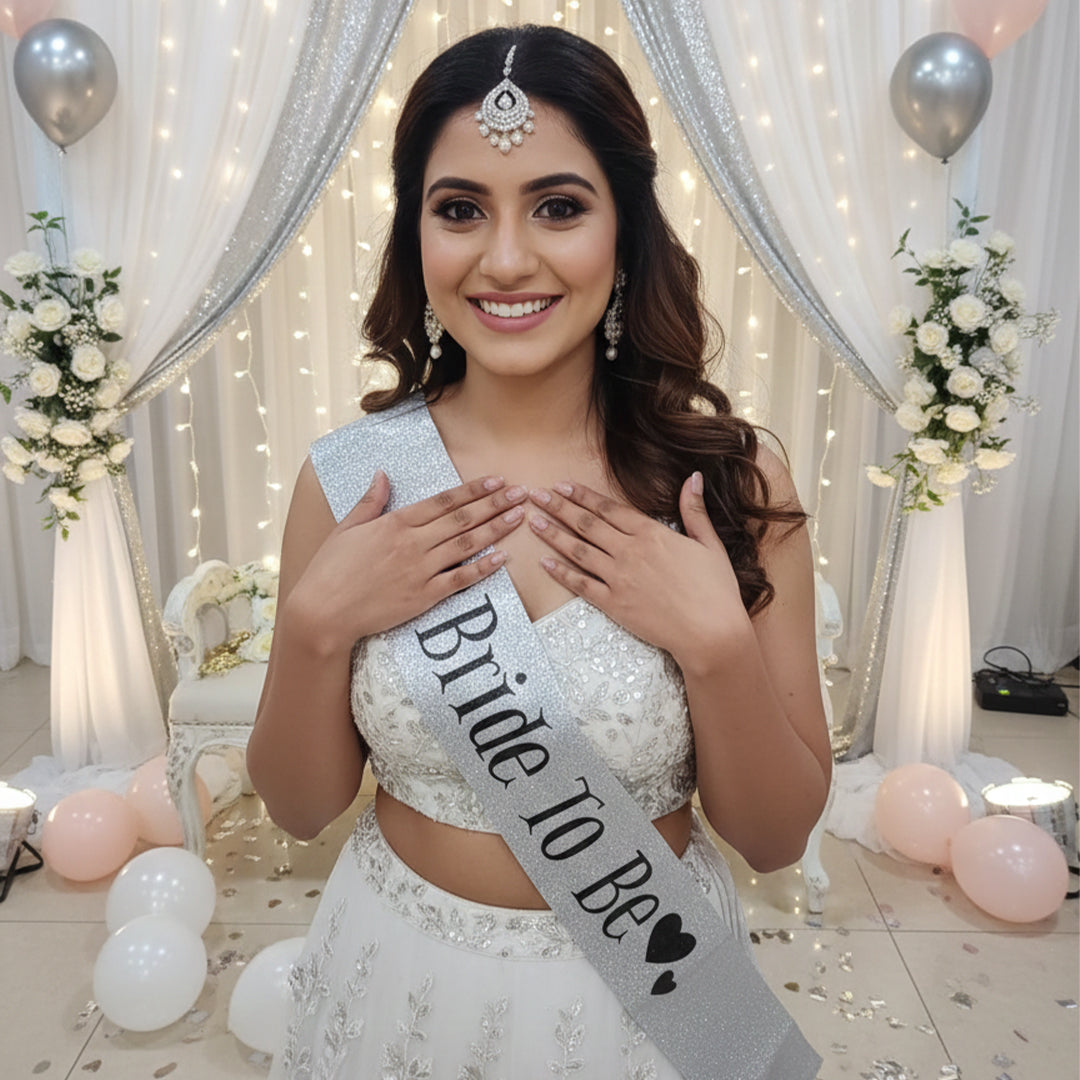 Silver Bride to be Sash for Wedding Bride To be Party