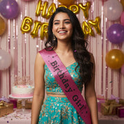 Pink birthday Girl Sash for Happy Birthday Girl Party