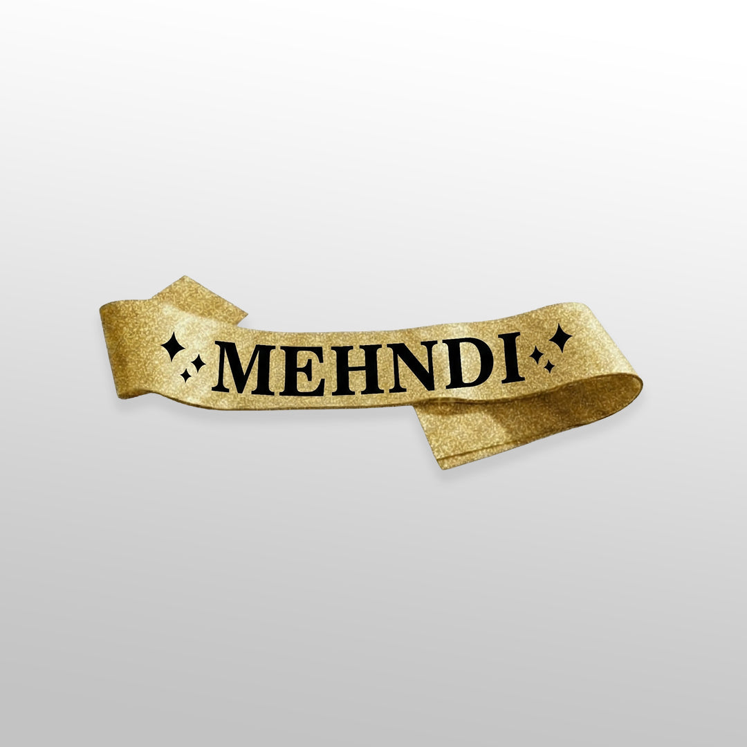 Gold Mehndi Glitter Sash 
Shimmering Gold Mehndi Party Accessory