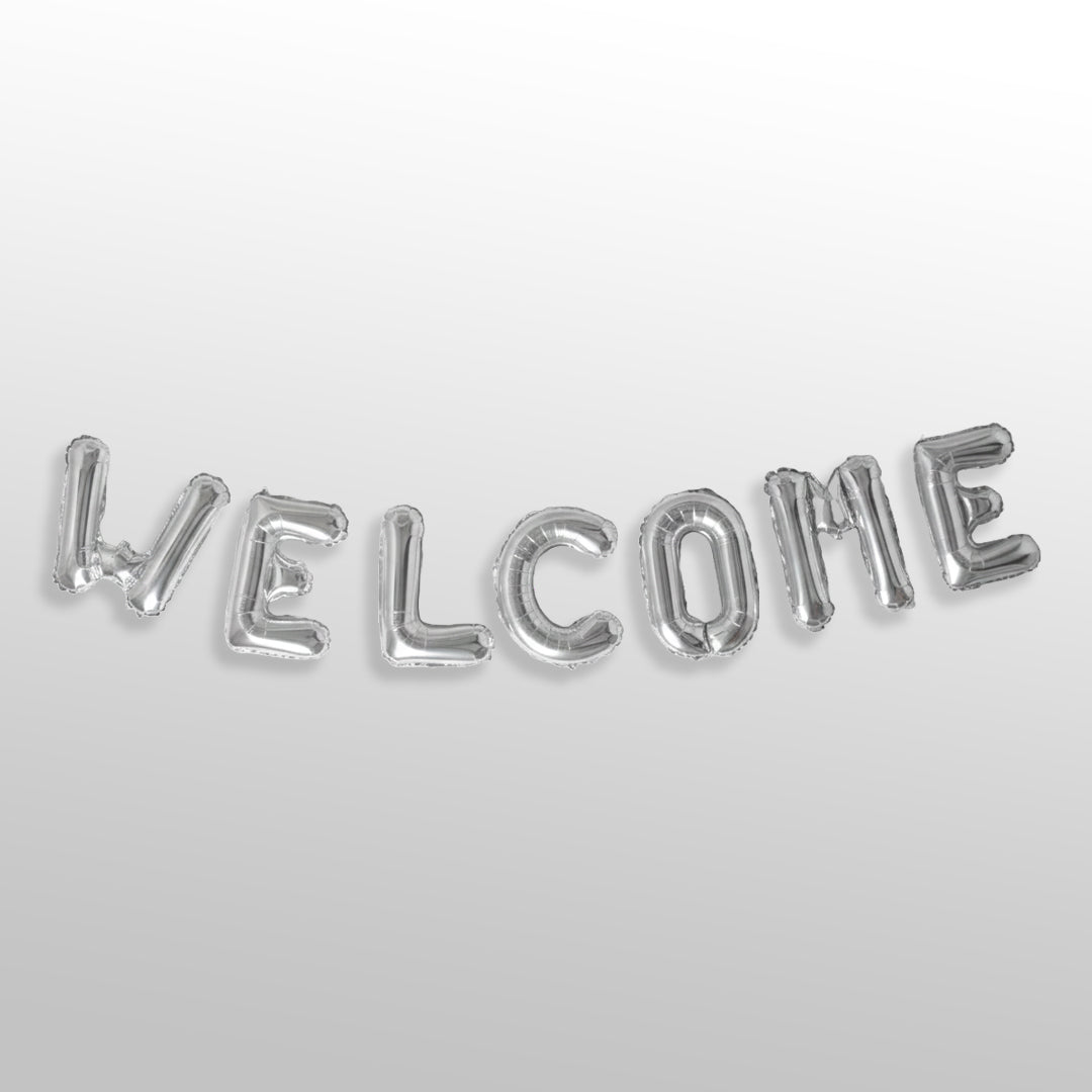Welcome Silver Foil Balloon