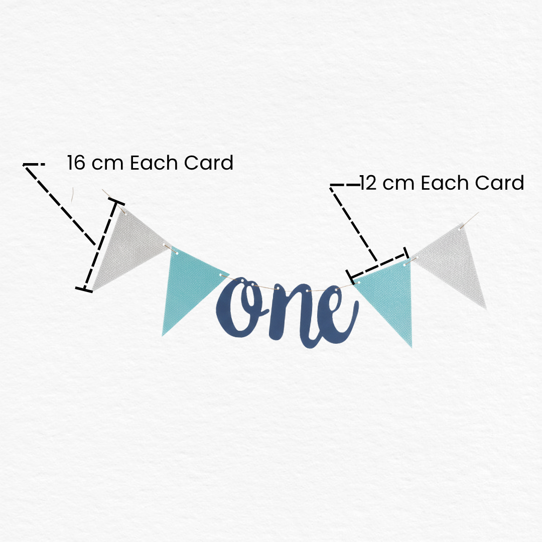 1st Birthday Blue & Silver Bunting Banner with ONE / Blue & Silver ONE Birthday Banner / Boys 1st Birthday Banner Decoration / 1st Birthday Flag Banner