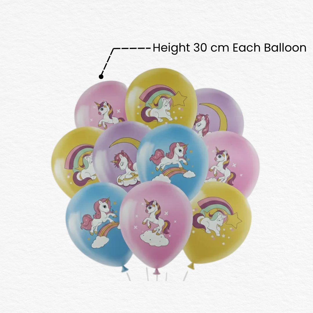 20Pc Unicorn Printed Balloons / Unicorn Print Round Balloons / Unicorn Theme Balloons for Birthday Decoration