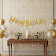 Golden Cursive Glitter Happy Birthday Cutout Banner