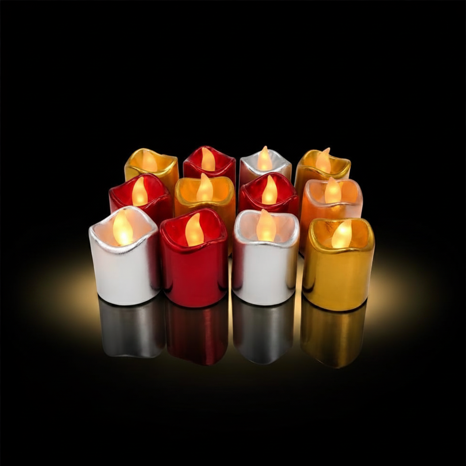 Colorful LED Candles | Shining Colours LED Candles | Smokeless Flameless Candle | Long Lasting Decorative Candles | 12 Pcs Set