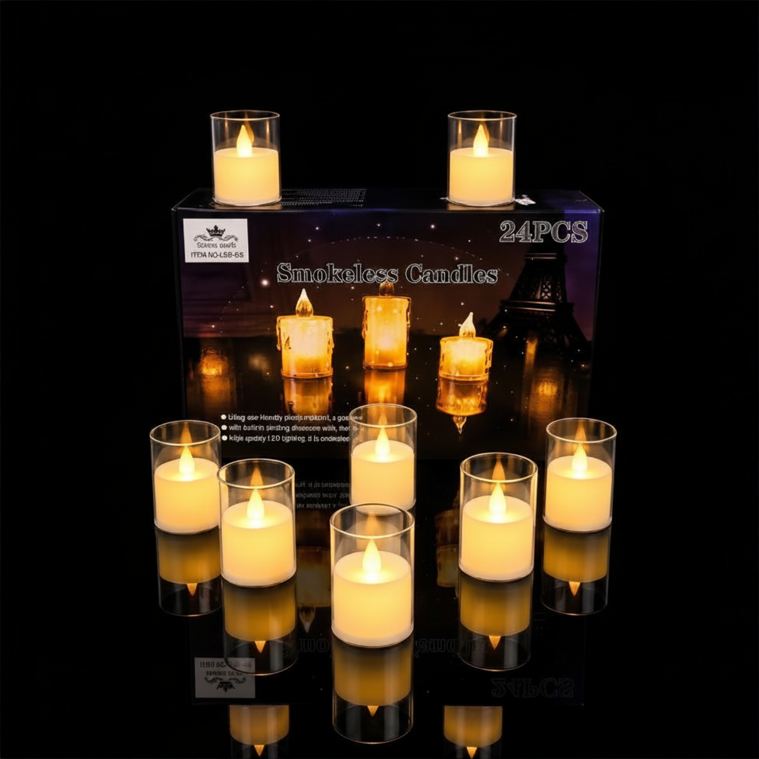 Very Small Glass LED Candle – Transparent Flameless Smokeless Candle for Home, Table, Festive & Mandir Decoration