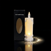 LED Candle Lamp / Golden Long Acrylic Flameless Candle / Holographic Decorative LED Candle for Home, Pooja & Festive Decor