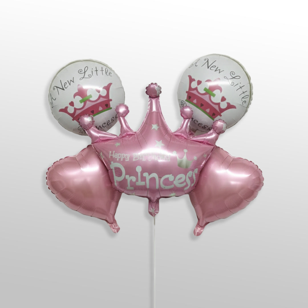 Set of Pink Foil Balloons for a Girl Birthday Celebration