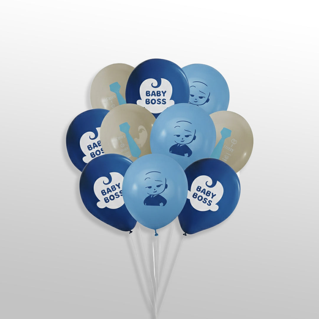 Blue and Grey Boss Baby balloon set
