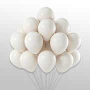 50 pcs white round balloons for birthday decoration and party setup
