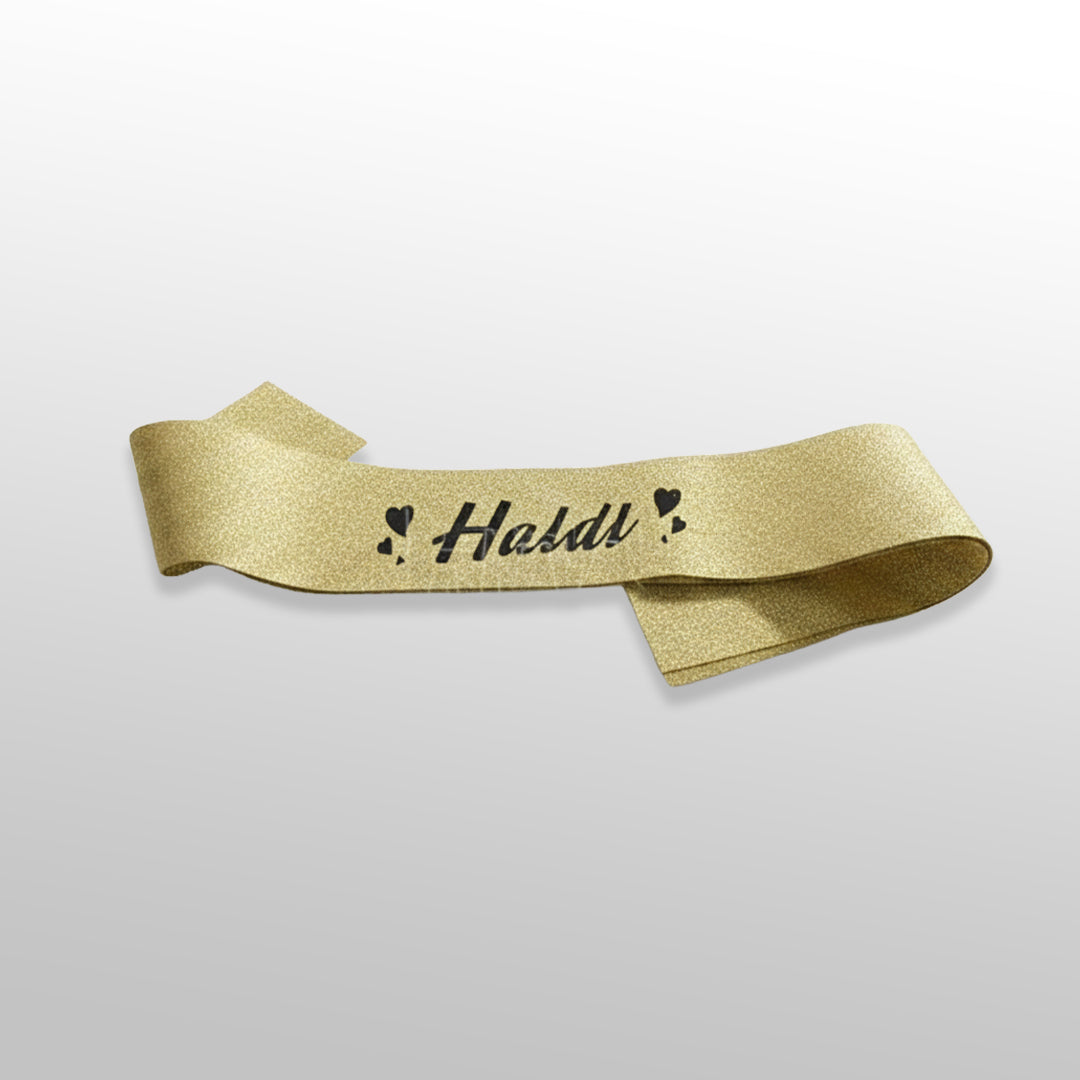 Golden Haldi Sash for Haldi Ceremony