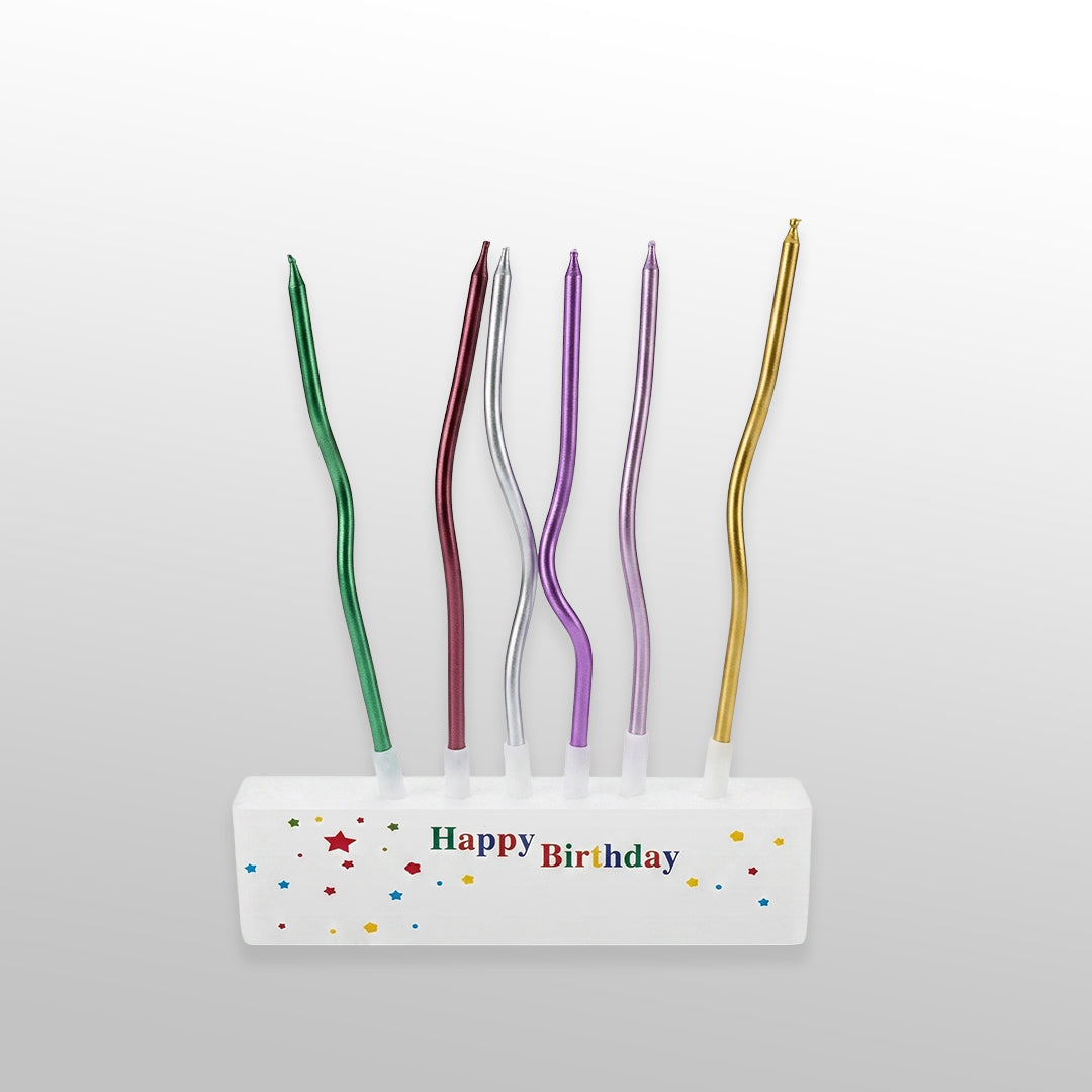 Shiny Curly Long Cake Candles