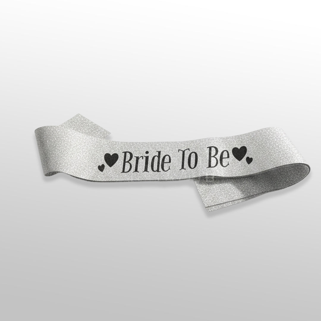 Silver Bride to be Sash for Wedding Bride To be Party