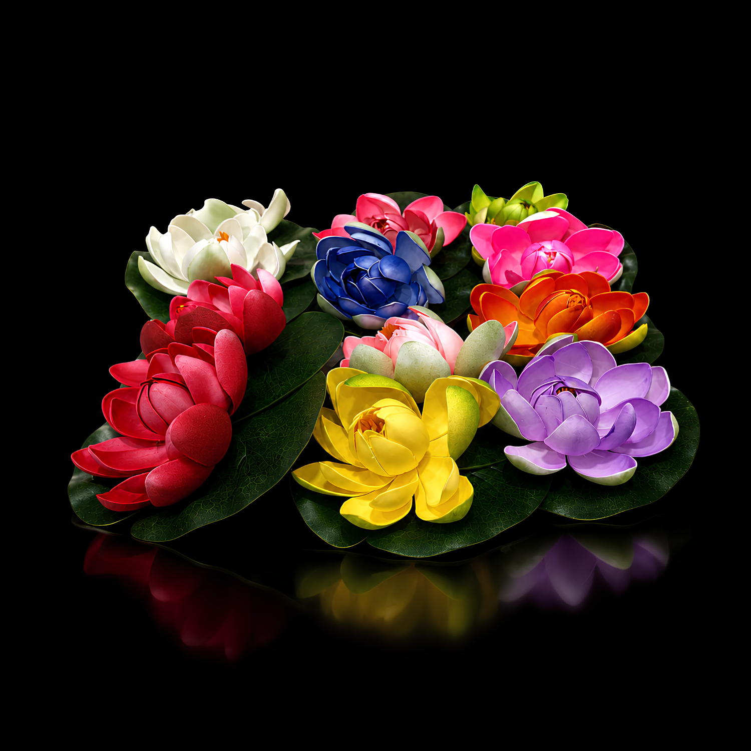Large Flower Candles Set of 12 Multicolor Lotus Decorative Candles for Home Decoration, Party, Wedding, Pooja and Festive Decor Ideal