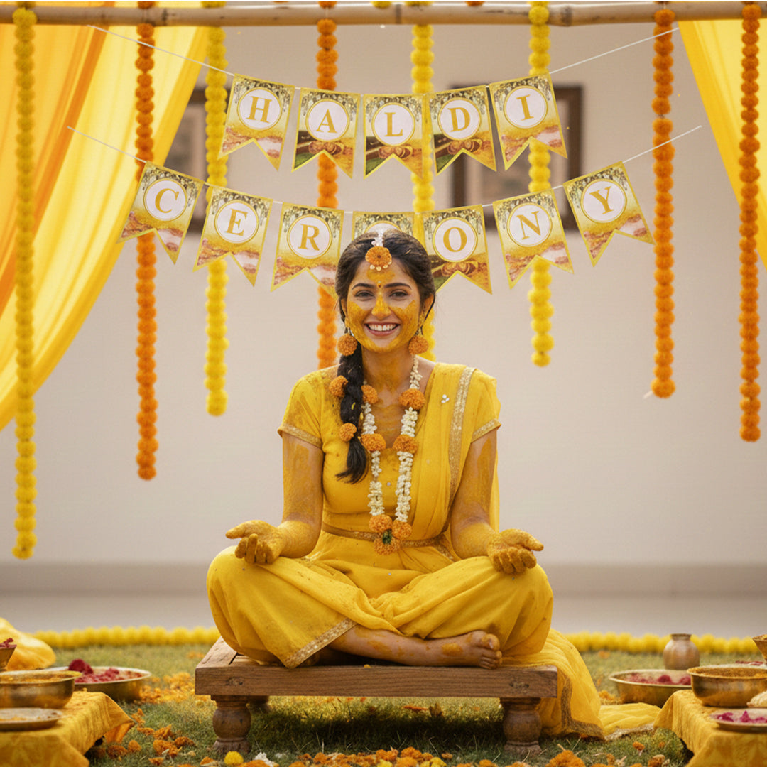Haldi Ceremony Bunting Banner for Haldi Ceremony Decoration