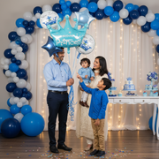 Blue Crown Foil Balloon 5 Pc Set for Girls