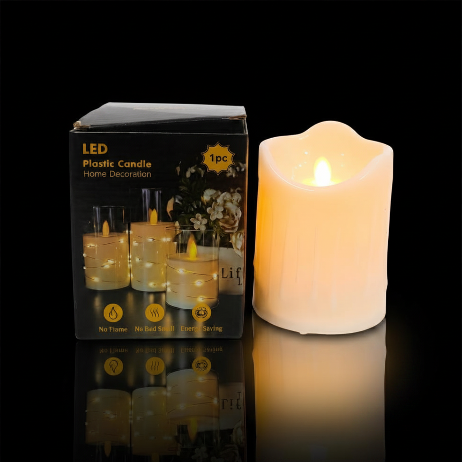 LED Swing Candle | Very Small Melting Shape White Flameless Decorative Candle for Home, Pooja & Festive Decor