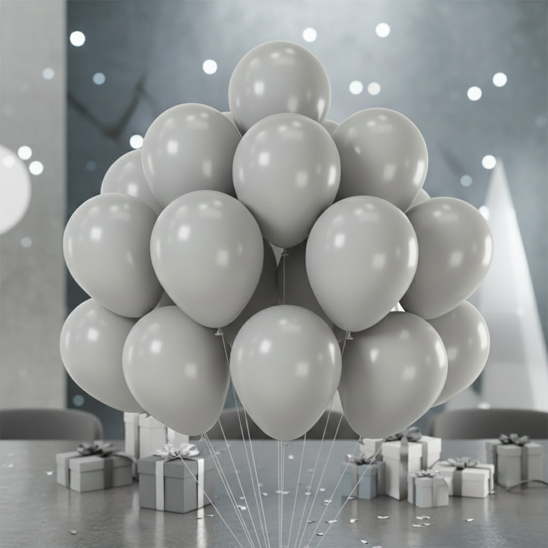 50 Pcs silver Balloons Latex Balloons for Party Decor