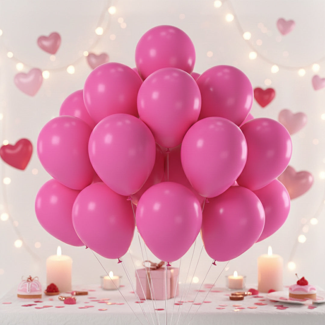 50 Pcs Pink Balloons Latex Party Round Balloon for Decorations