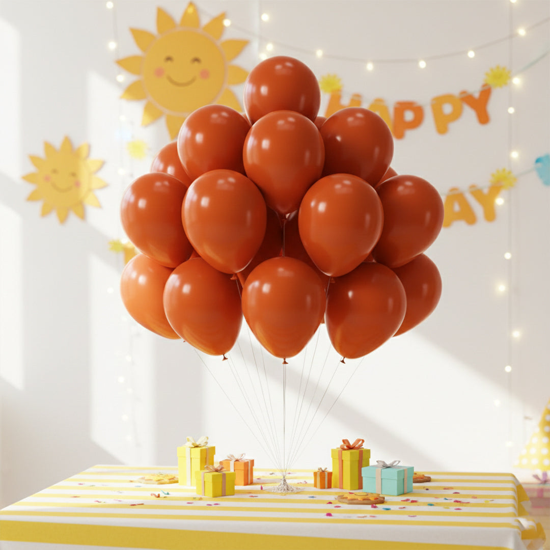 50 Pcs Orange Balloons Latex Party Round Balloon for Decorations