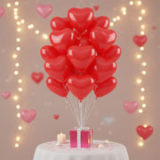 50 Pcs Red Heart Balloons Latex Party Balloon for Anniversary and Valentine Decorations