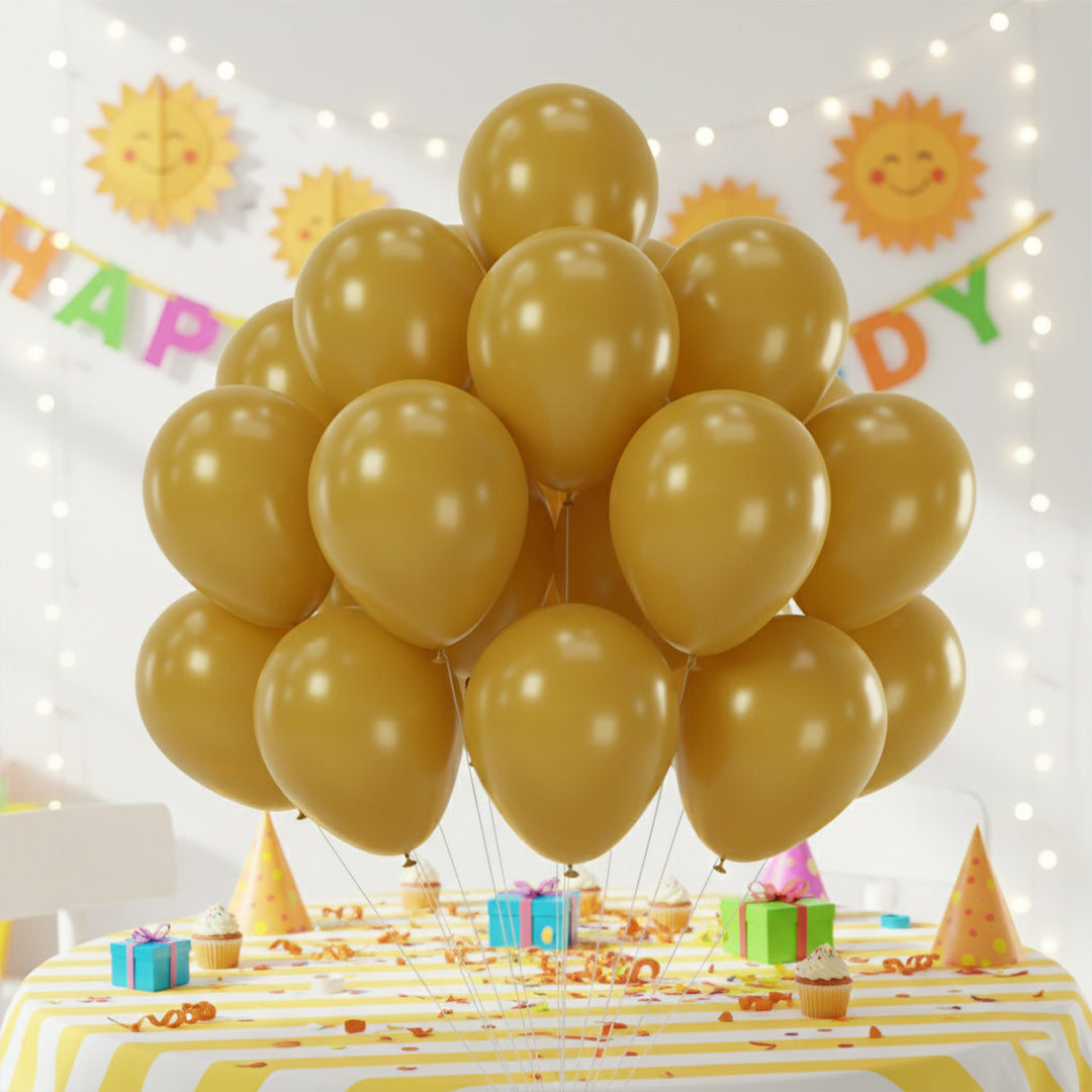50 Pcs Yellow Balloons Latex Party Round Balloon for Decorations