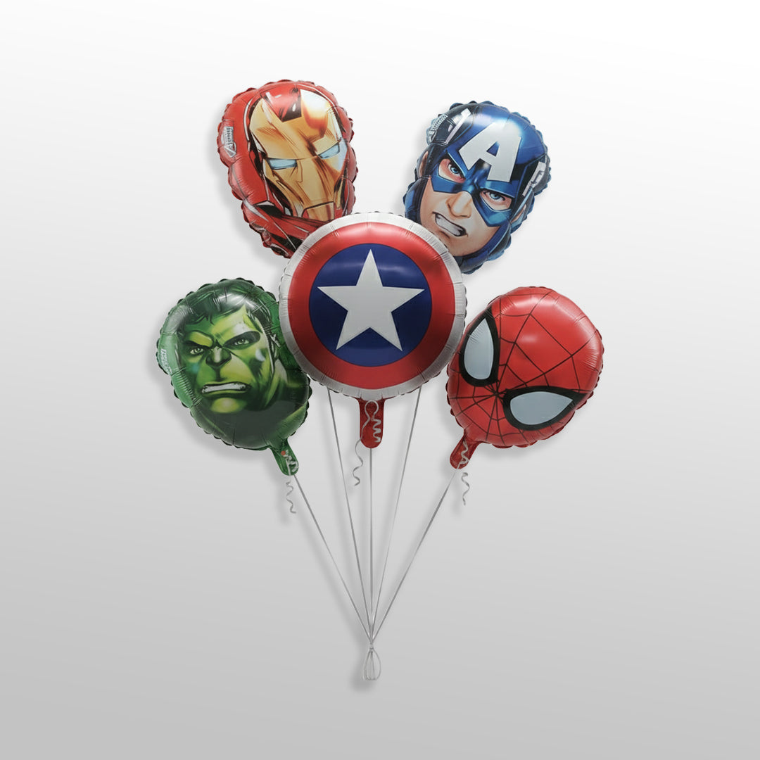 Avengers Hero Assembled Theme Foil Balloons – Set of 5