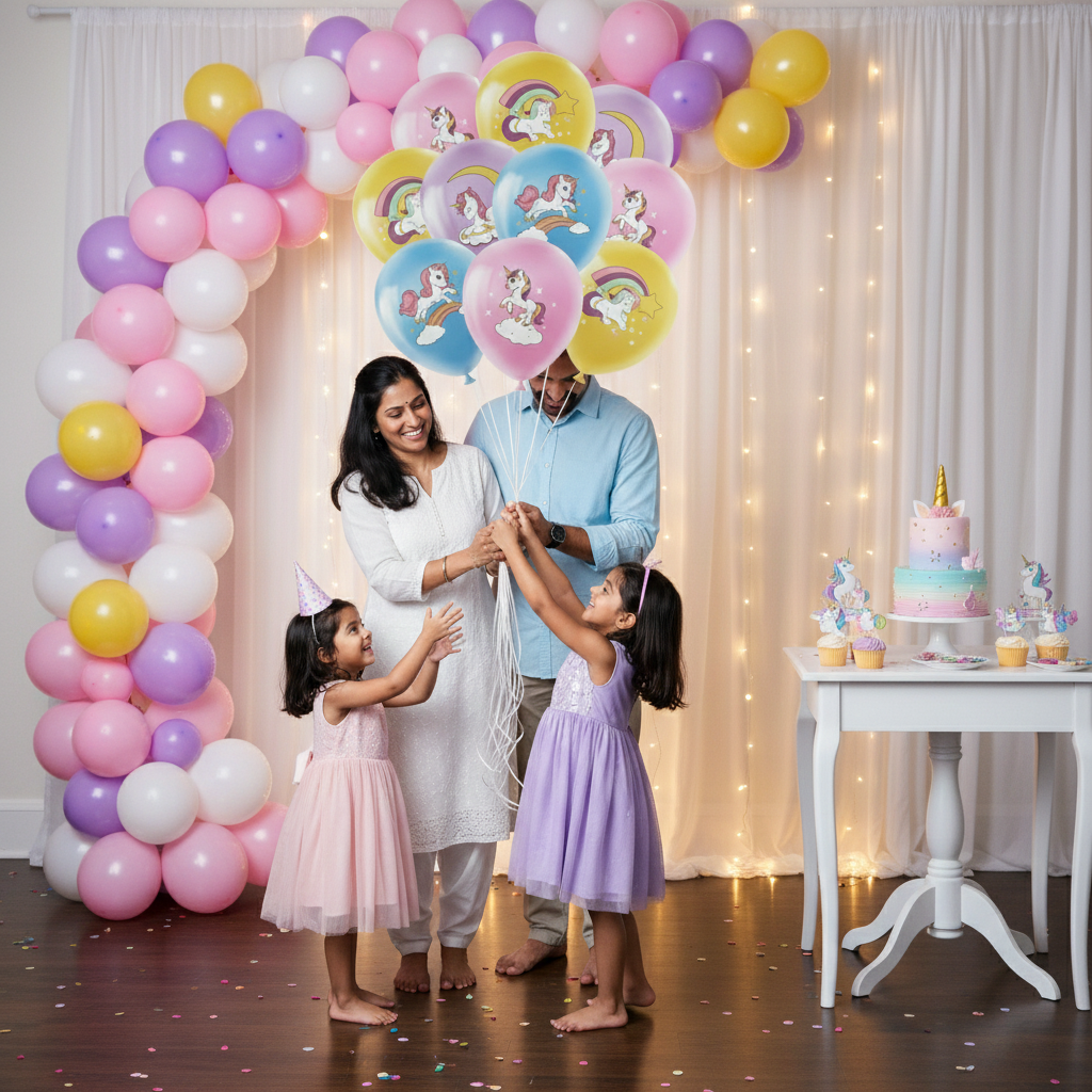 20 PCs Unicorn Printed Balloons party round balloons