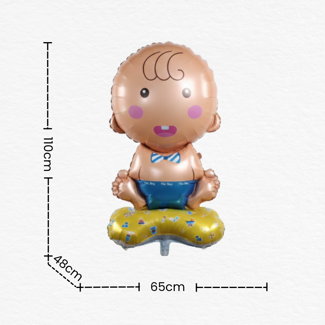 4D Standing Baby Boy Foil Balloon/Blue Theme Decor for Newborn Arrival, Baby Shower & Birthday