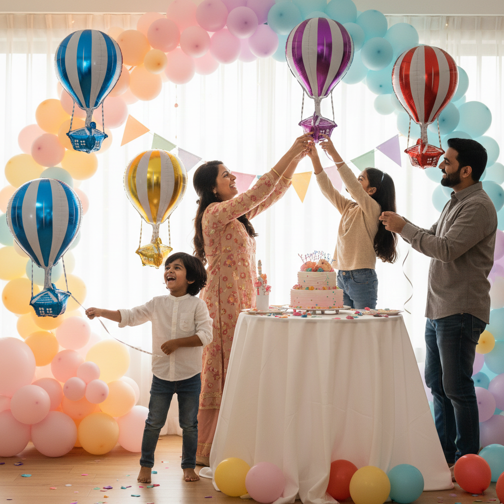 Hot Balloon Rak Hot Air Balloon Foil Balloons | Birthday Party Decor – Party Rack India