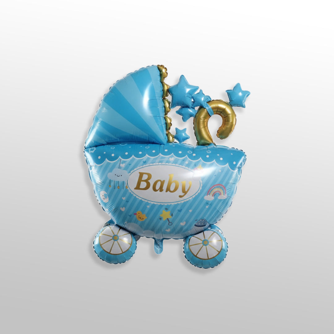 Blue Cradle Shape Baby Shower Foil Balloons