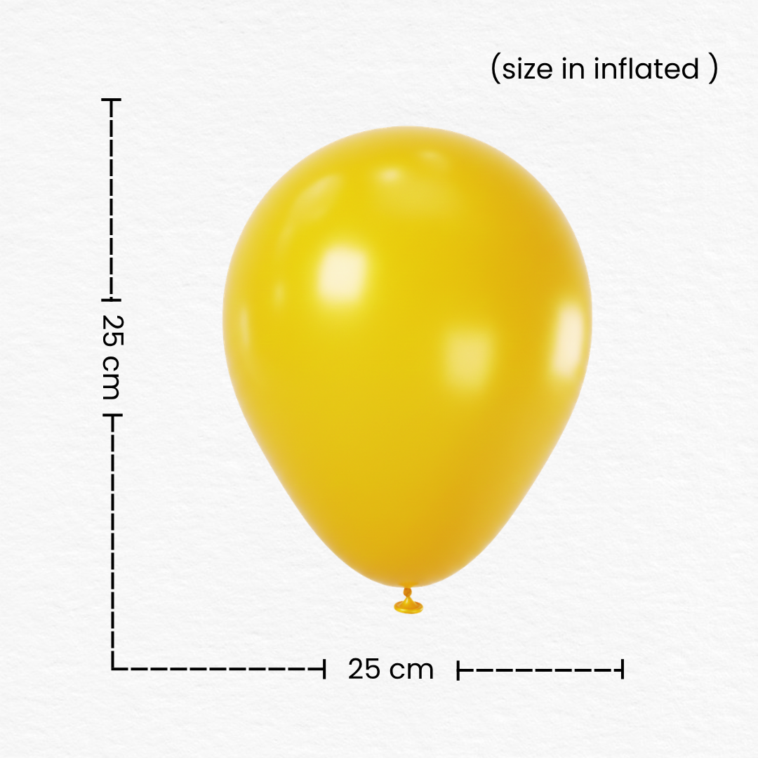 50 Pcs Bright Yellow Latex Balloons/Round Helium Grade Set for Haldi Ceremony & Birthday Decor