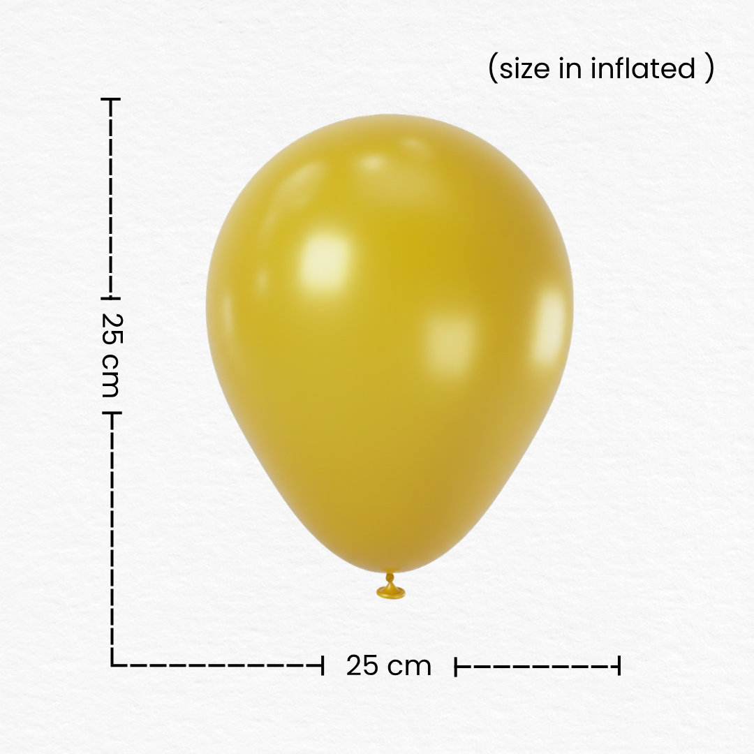 50 Pcs Golden Metallic Latex Balloons/Shiny Party Decoration Kit for Anniversary, Wedding & Birthday