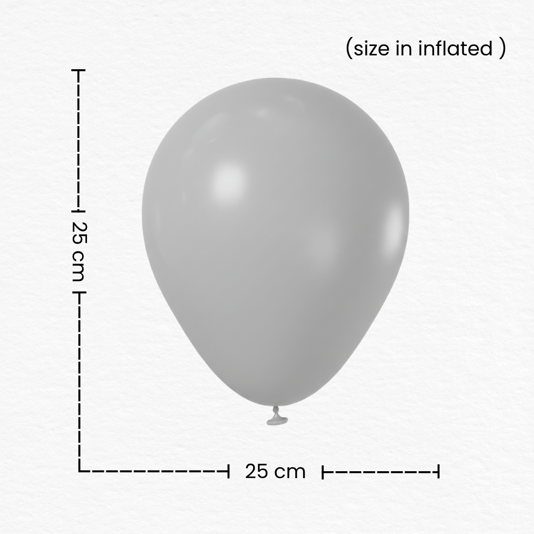 50 Pcs Metallic Silver Latex Balloons/Shiny Decor Kit for Anniversary, Wedding & Birthday